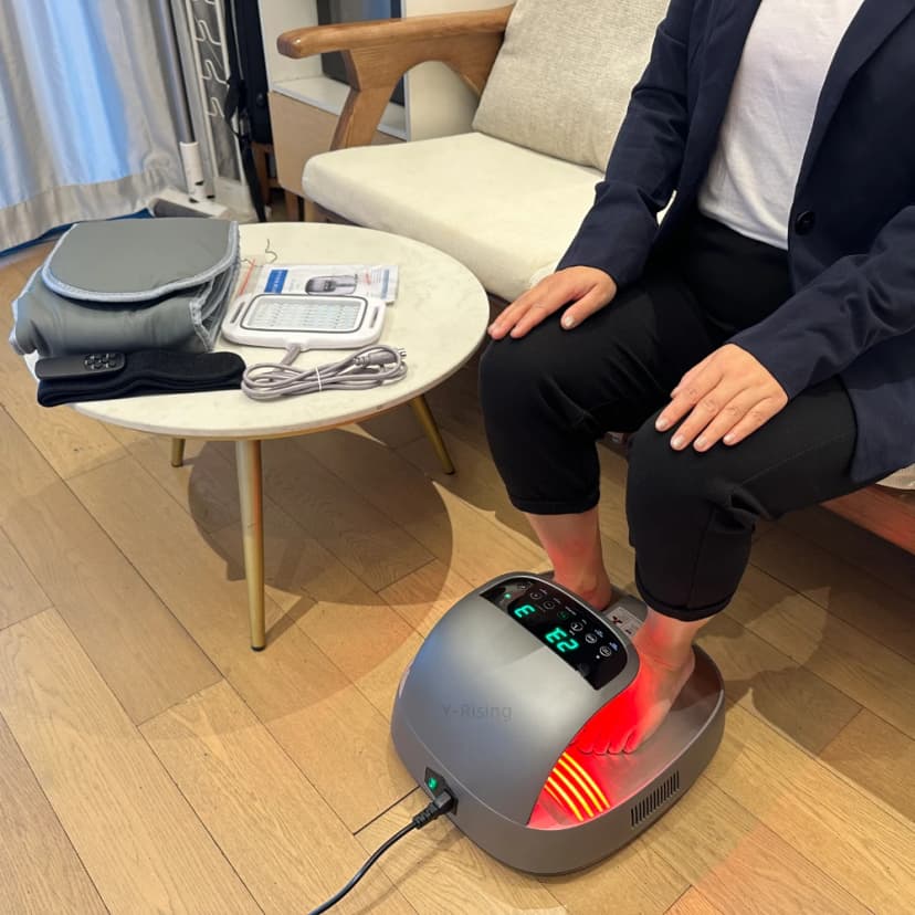 Y-Rising terahertz-fodmassager med rød- og blålysbehandling
