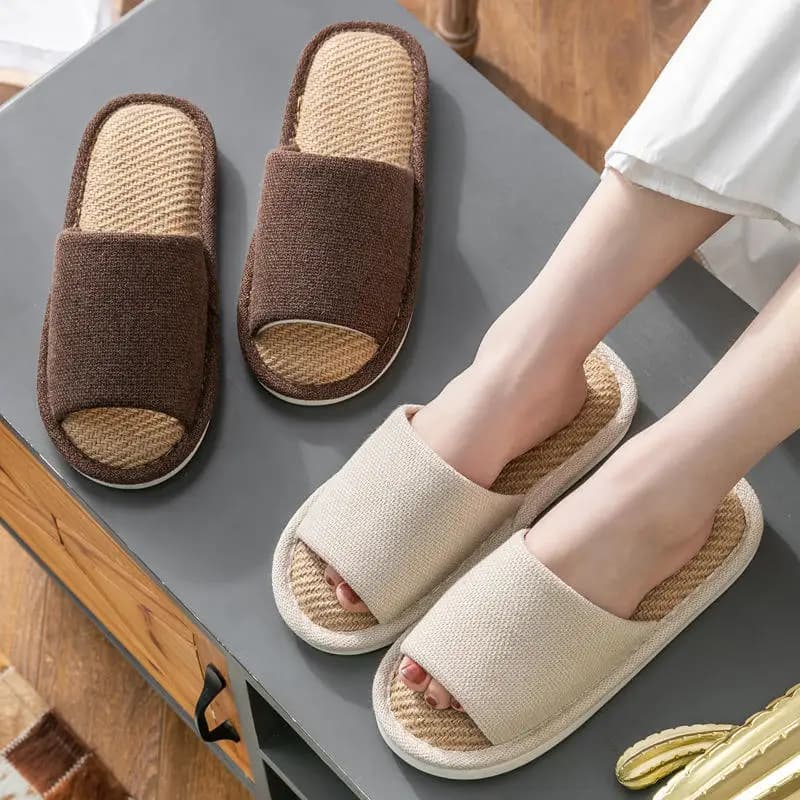 Lightweight Linen Slippers for Men and Women - Non-Slip, Summer Use