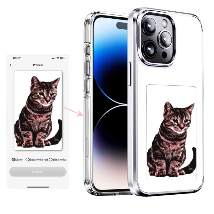 DIY Smart NFC E-ink-skærm Mobilcover til iPhone 13/14/15 Pro Max